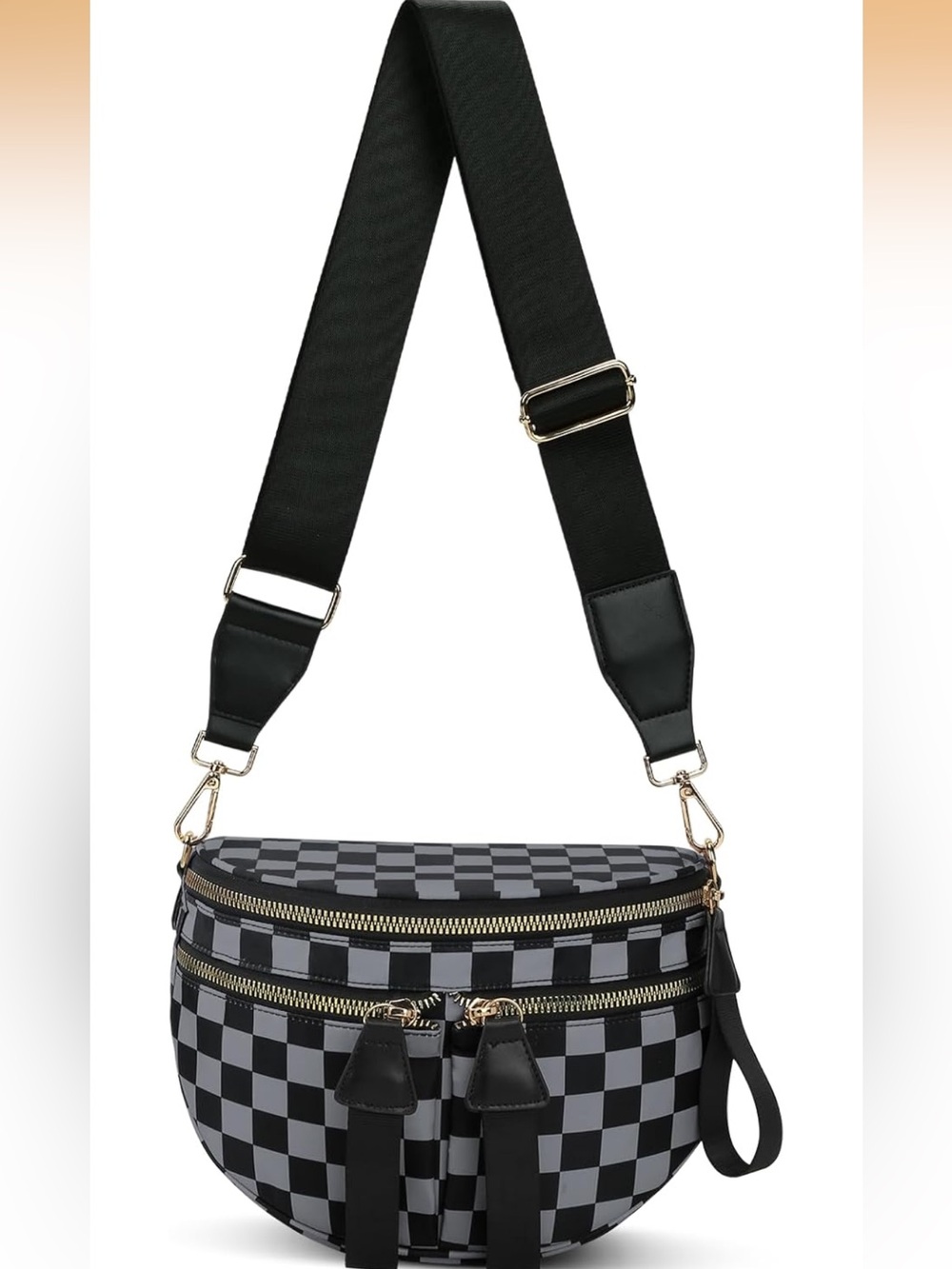 Checkered Roomy Crossbody Bum Bag